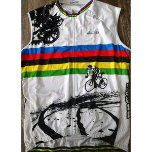 Men's AOGDA Cycling Jersey 3XL UNISEX WHITE MULTICOLOR BIKE LOGO NEW WITH TAGS
